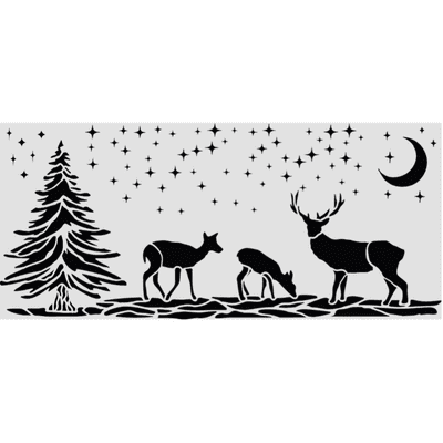Stamperia Thick Stencil - Christmas Deers