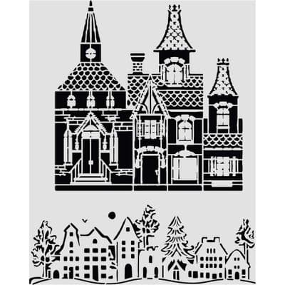 Stamperia Thick Stencil - Christmas House