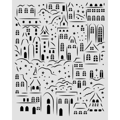 Stamperia Thick Stencil - Christmas Village