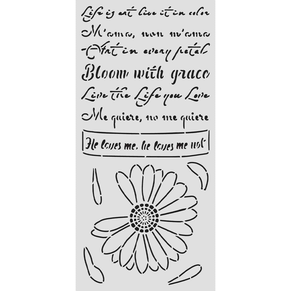 Stamperia Thick Stencil - Daisy Art He Loves me He loves me Not