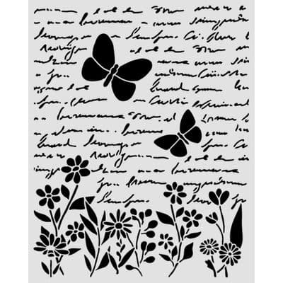 Stamperia Thick Stencil - Daisy Art Letter and Butterfly