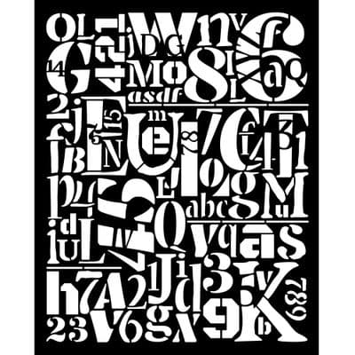 Stamperia Thick Stencil - Furry Friends Numbers and Letters Pattern