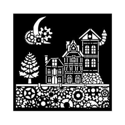 Stamperia Thick Stencil - Gear Up For Christmas - Houses