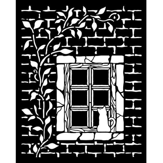 Stamperia Thick Stencil - Herbarium Silvae Country Window
