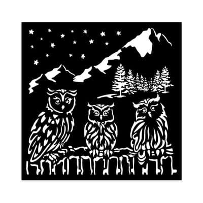 Stamperia Thick Stencil - The Owl’s House - Owls