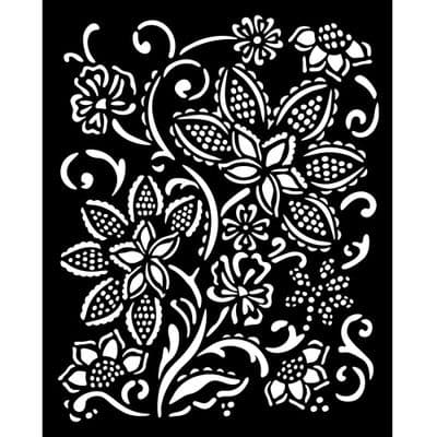 Stamperia Thick Stencil - Timeless, Batik Flowers