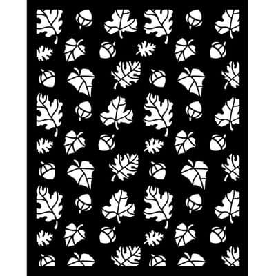Stamperia Thick Stencil - Whispering Woods Leaves and Acorns Pattern