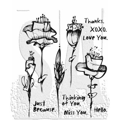 Stampers Anonymous Tim Holtz - Cling Mount Stamp Set - Abstract Florals CMS479