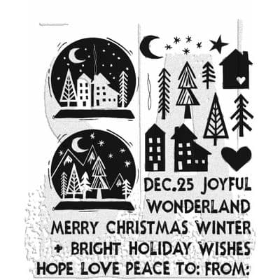 Stampers Anonymous Tim Holtz - Cling Mount Stamp Set - Festive Print CMS472