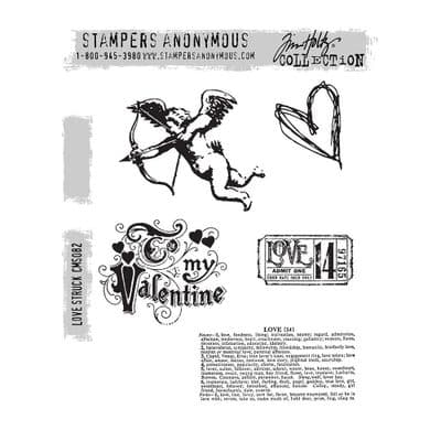 Stampers Anonymous Tim Holtz Cling Mount Stamp Set - Love Struck - CMS082