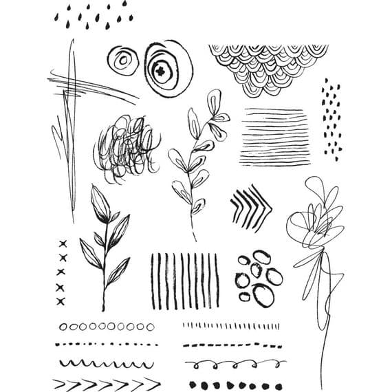 Stampers Anonymous Tim Holtz - Cling Mount Stamp Set - Mini Media Marks