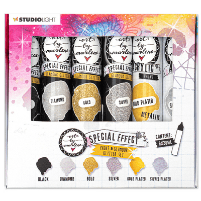 Studio Light Art By Marlene Essentials Paint & Glamour Glitter Set - Special Effect