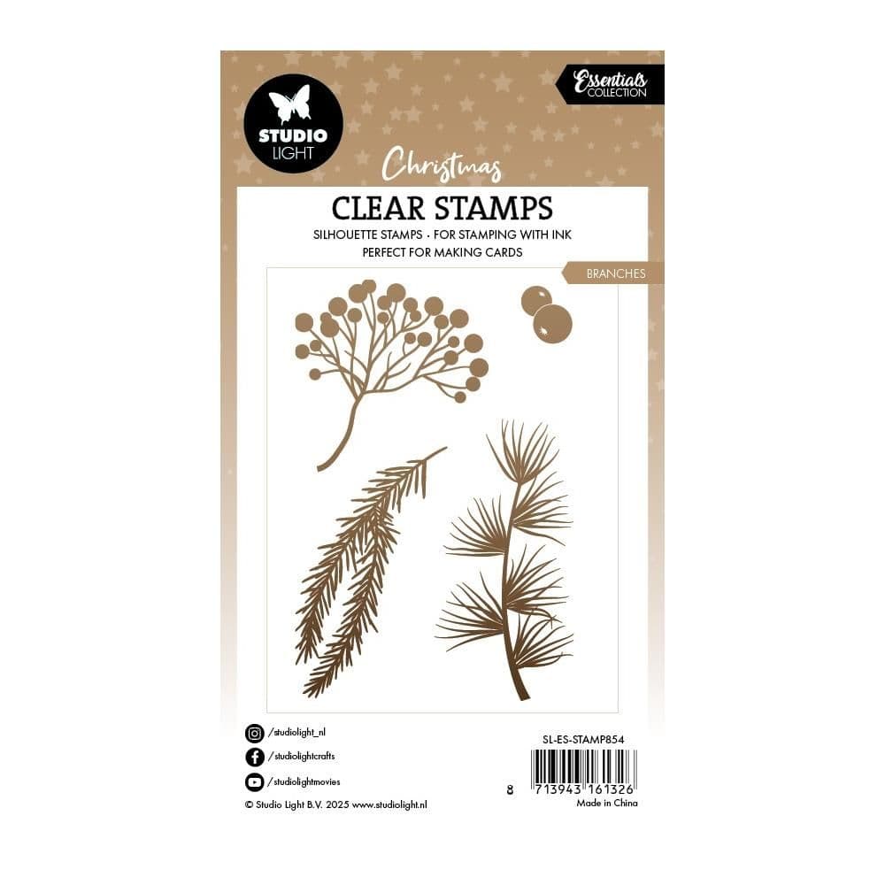 Studio Light Clear Stamp - Branches Christmas Essentials nr 854