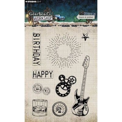 Studio Light Clear Stamp - Gearhead’s Workshop Gears and Guitar nr.944