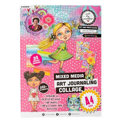 Studio Light Cut & Paste Art Journaling Collage Block - Art by Marlene - Color Happy