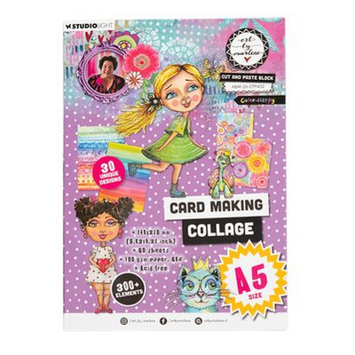 Studio Light Cut & Paste Card Making Collage Block - Art by Marlene - Color Happy