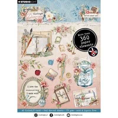 Studio Light Die-Cut Paper Pad - Vintage Diaries nr.175 Elements