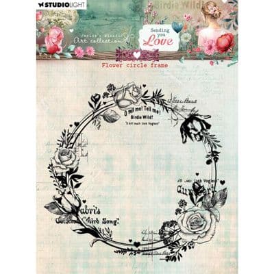 Studio Light Jenine's Mindful Art Clear Stamp - Sending You Love - Flower Circle Frame nr.796