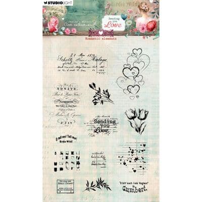 Studio Light Jenine's Mindful Art Clear Stamp - Sending You Love - Romantic Elements nr.799