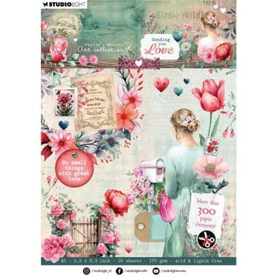 Studio Light Jenine's Mindful Art Die-Cut Paper Pad - Sending You Love Nr.287 Elements