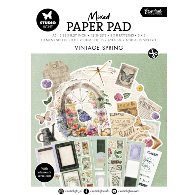 Studio Light Mixed Paper Pad - Essentials nr 30 - Vintage Spring
