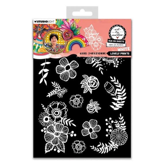Studio Light Rub-Ons - Art by Marlene - Nr.06 - Lovely Prints White