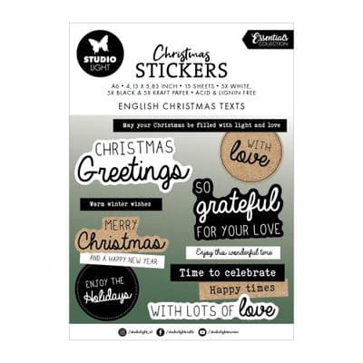 Studio Light  Sticker Block -  Essentials Collection - Christmas Texts Nr.21