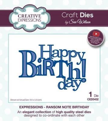 Sue Wilson Craft Dies - Expressions - Ransom Note Birthday – CED5432