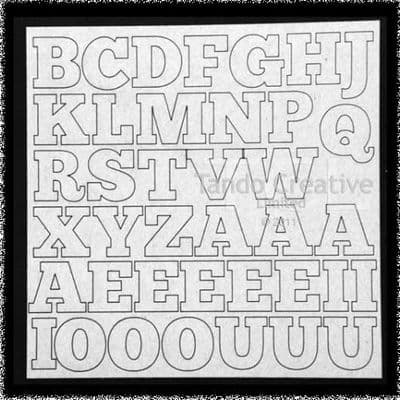 Tando Greyboard Alphabet Sheet - Block Serif