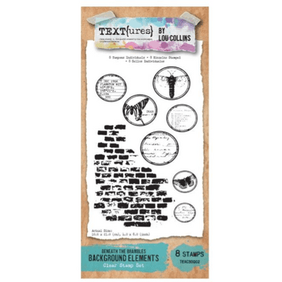 Text{ures} by Lou Collins 4x8 Clear Stamp Set - Beneath the Brambles Background Elements