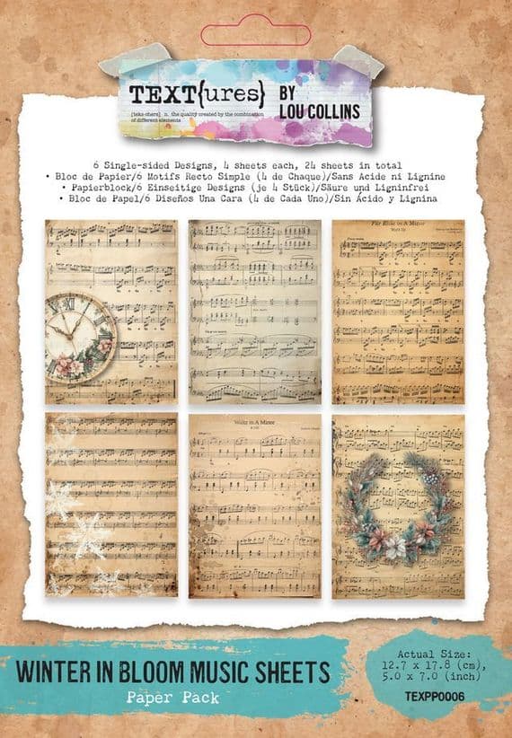 Text{ures} by Lou Collins 5x7 Paper - Winter in Bloom Music Sheets