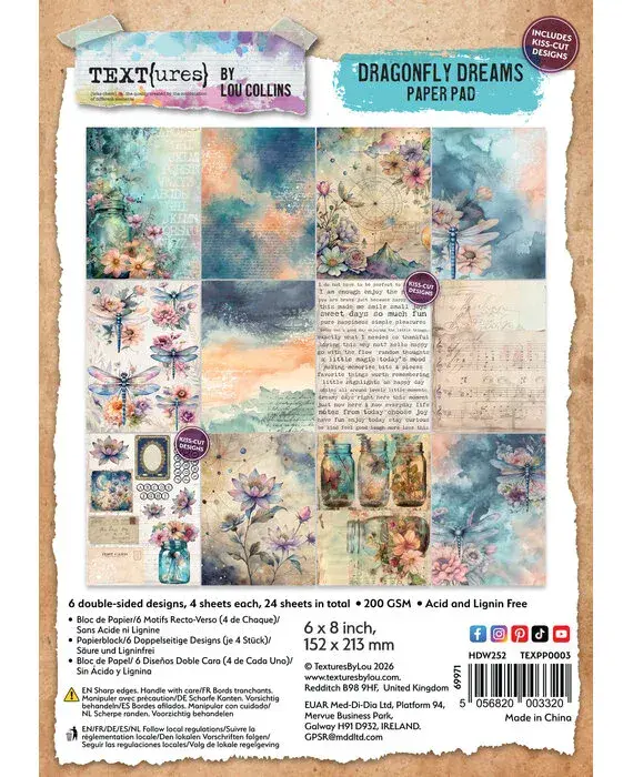 Text{ures} by Lou Collins 6x8 Paper - Dragonfly Dreams
