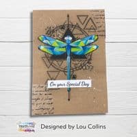 Text{ures} by Lou Collins Clear Stamp Set - Dragonfly Dreams -  Geometrics Dragonfly