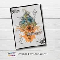 Text{ures} by Lou Collins Clear Stamp Set - Dragonfly Dreams -  Geometrics Floral