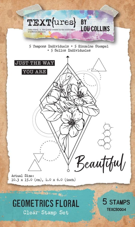 Text{ures} by Lou Collins Clear Stamp Set - Dragonfly Dreams -  Geometrics Floral