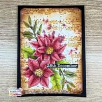 Text{ures} by Lou Collins Clear Stamp Set - Winter in Bloom Poinsettias and Greetings