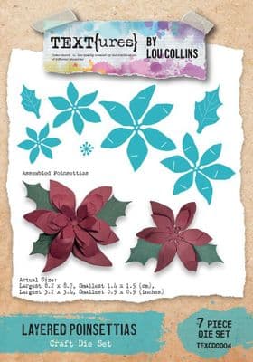 Text{ures} by Lou Collins Craft Die - Winter in Bloom Layered Poinsettias