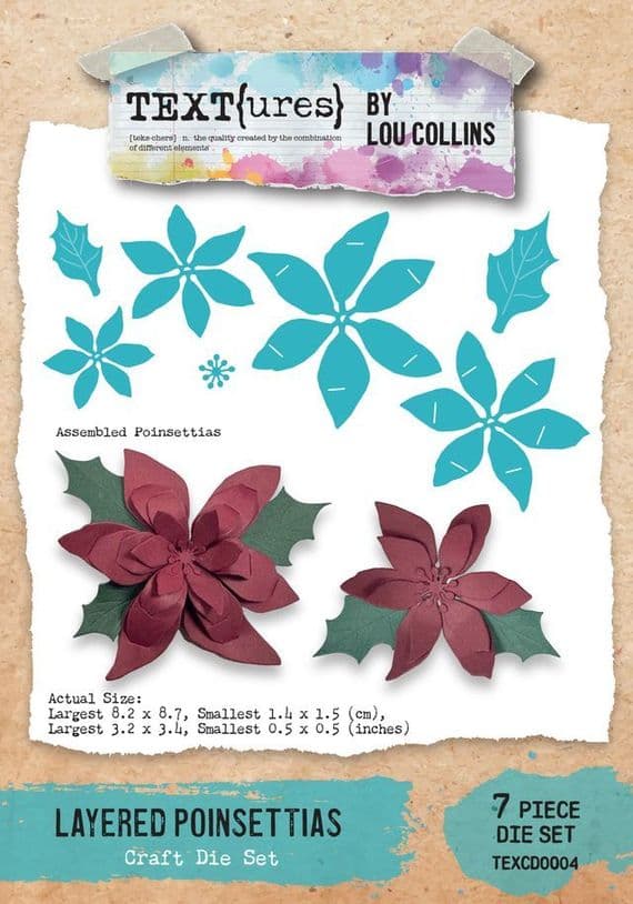 Text{ures} by Lou Collins Craft Die - Winter in Bloom Layered Poinsettias
