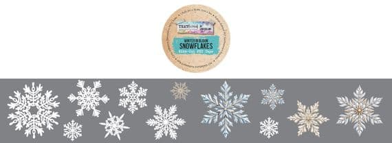 Text{ures} by Lou Collins Kiss-Cut PET Tape - Winter in Bloom Snowflakes