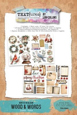 Text{ures} by Lou Collins Laser Cut - Winter in Bloom Wood and Words