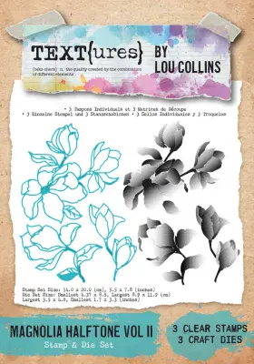 Text{ures} by Lou Collins Stamp and Die Set - Dragonfly Dreams -  Magnolia Halftone Vol. II