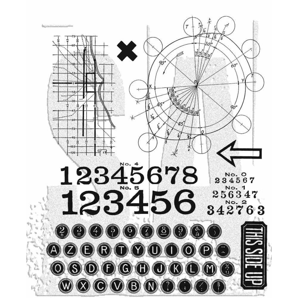 Tim Holtz Cling Mount Stamp Set - Deconstructed - CMS489