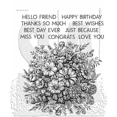 Tim Holtz Cling Mount Stamp Set - Floristry W/Grid Block - CMS485