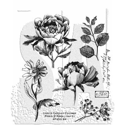 Tim Holtz Cling Mount Stamp Set - French Garden - CMS487