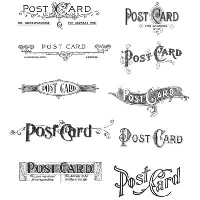 Tim Holtz Cling Mount Stamp Set - Postcards - CMS099