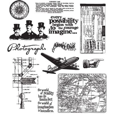 Tim Holtz Cling Mount Stamp Set - Warehouse District - CMS124