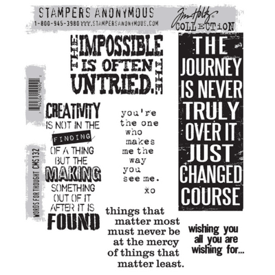 Tim Holtz Cling Mount Stamp Set - Words For Thought - CMS132