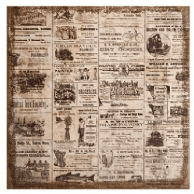 Tim Holtz® District Market - 12x12 Burlap Panel - Adverts