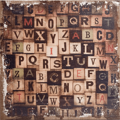 Tim Holtz® District Market - 12x12 Burlap Panel - Alphabetical