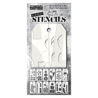Tim Holtz Element Stencils - Everyday Art 12 pack